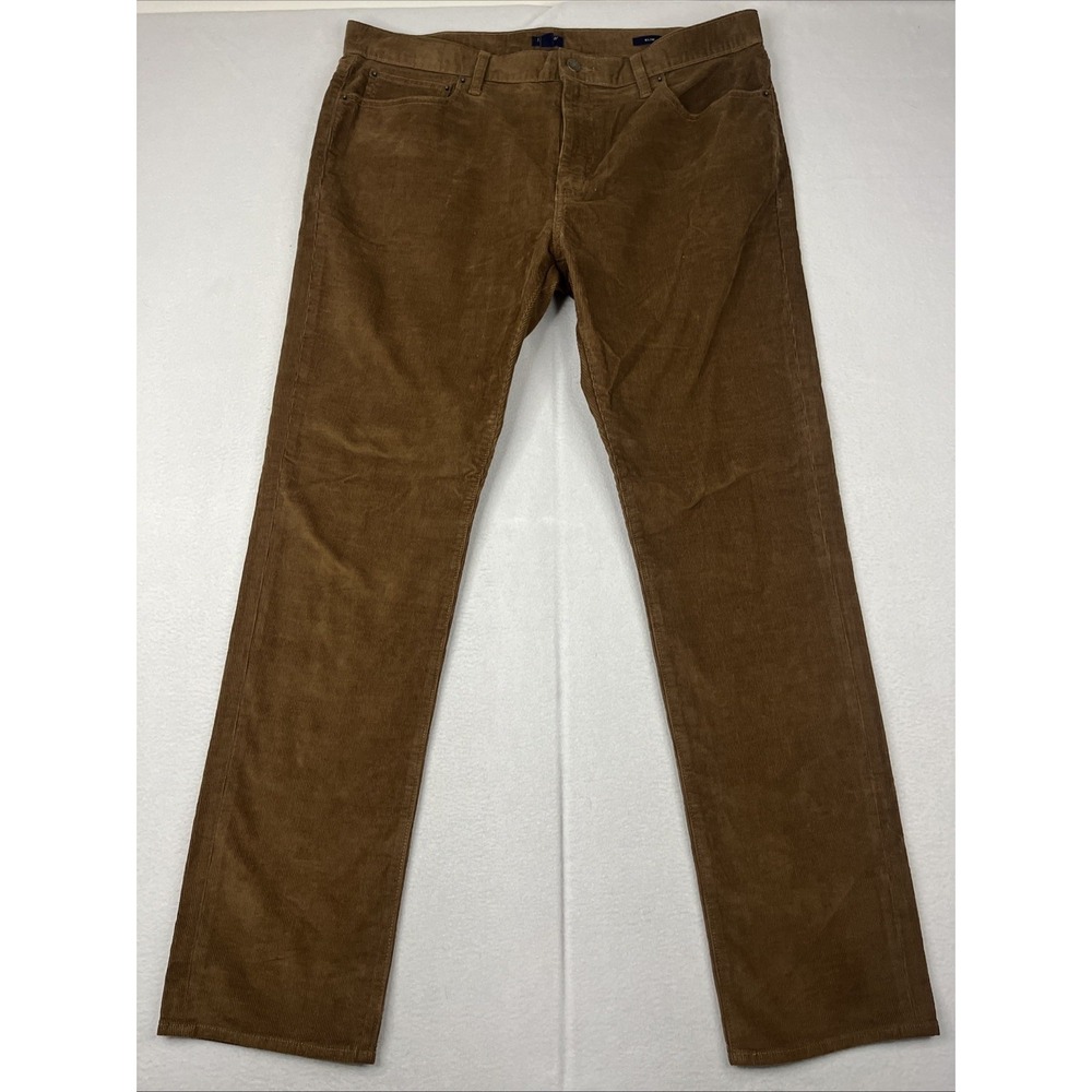 J.CREW Mens Slim Fit Flex Corduroy Pants 36x32 Brown Chino